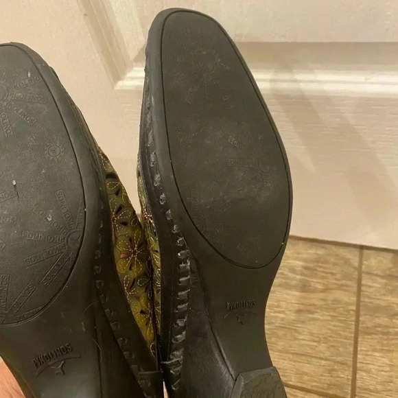 Pikolinos Romana Leather Heeled Floral Mule Sandals - Picture 8 of 10